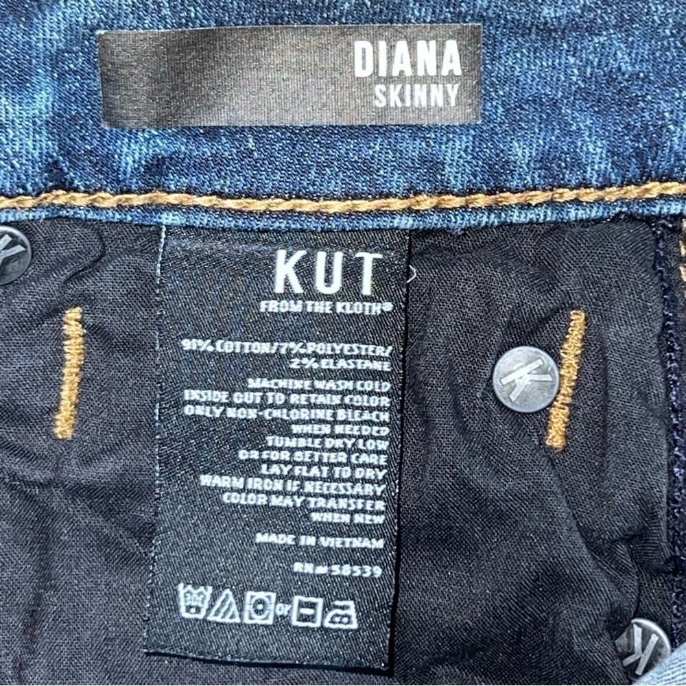 Kut from the Kloth Diana Skinny Jeans Women’s Size 0 Stylish Dark Wash - Picture 8 of 10